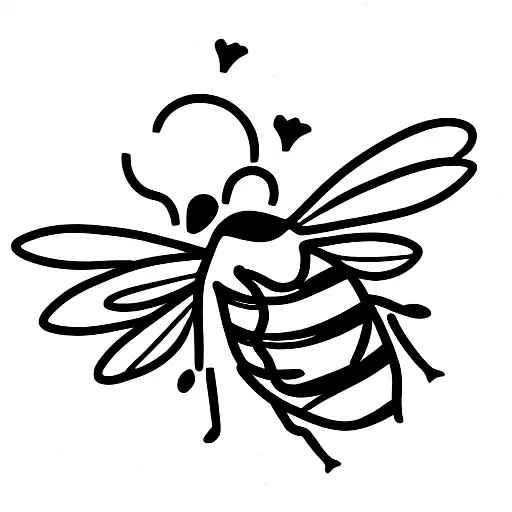 Honey Bee with flowers tattoo design idea