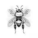 Honey Bee with flowers tattoo design idea
