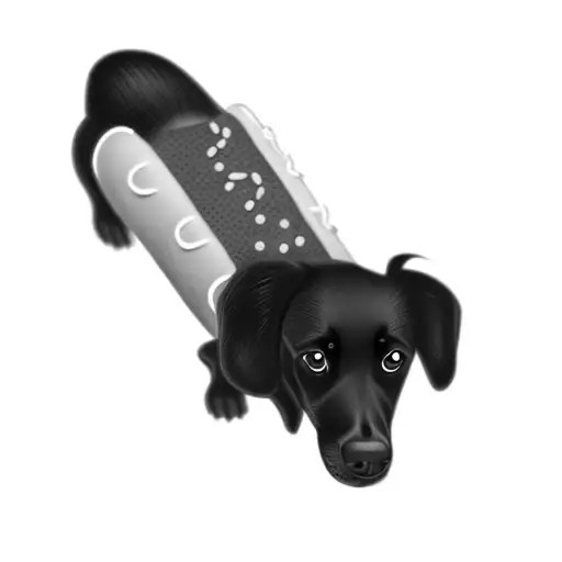 a dog in a hot dog costume tattoo design idea