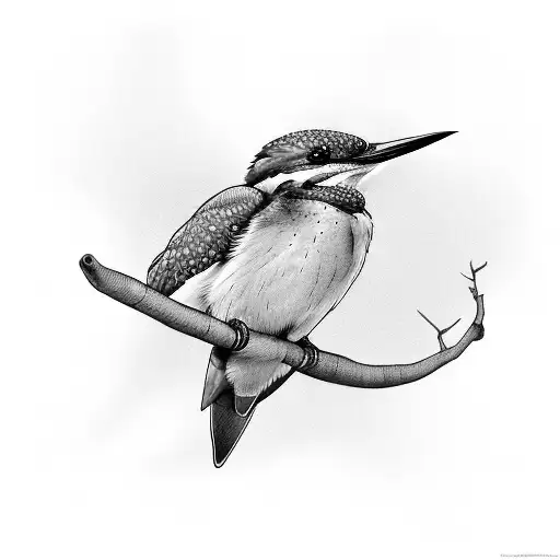 kingfisher sihouette tattoo design idea