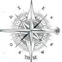 Compass trees mountain tattoo design idea