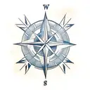 Compass trees mountain tattoo design idea