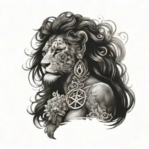 Leo goddess tattoo design idea