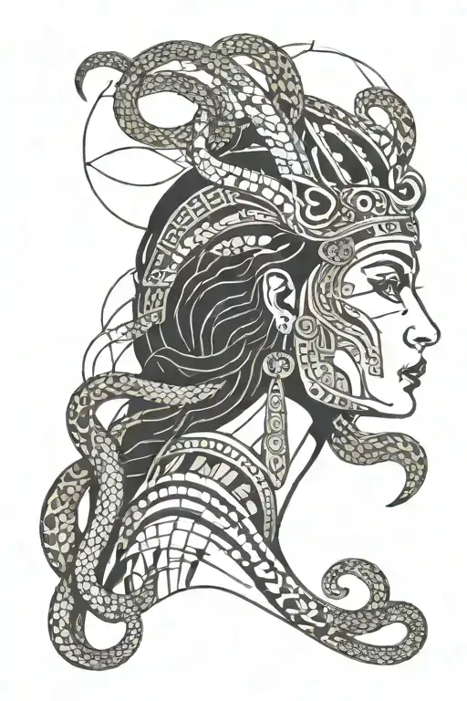 cleopatra and snakes tattoo design idea