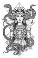 cleopatra and snakes tattoo design idea