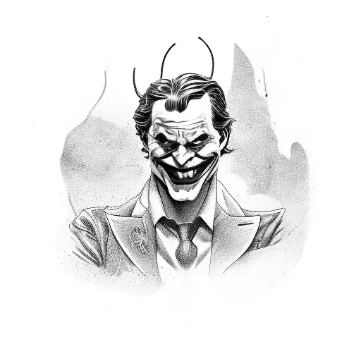 el joker de batman haciendo peso muerto tattoo design idea