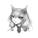 Anime girl with a cat tattoo design idea