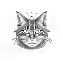 Anime girl with a cat tattoo design idea