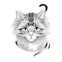 Anime girl with a cat tattoo design idea