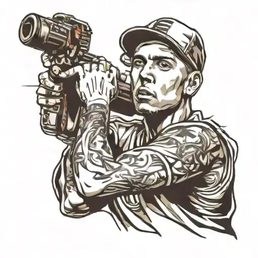Eminem the rapper  tattoo design idea
