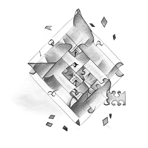 number 7 and puzzle tattoo design idea