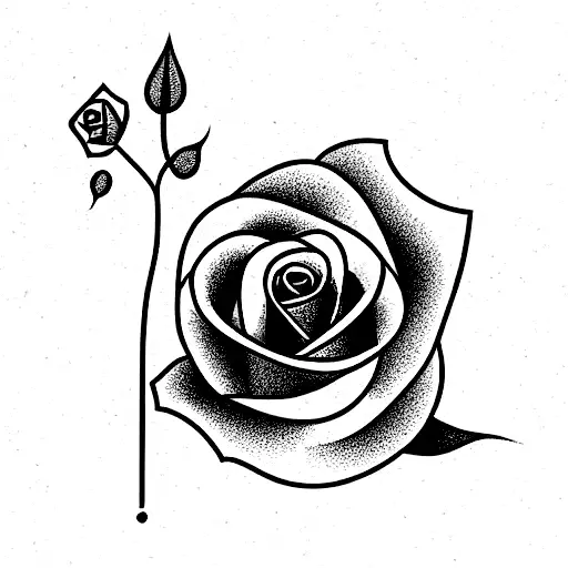 puzzle with the number 7 and roses tattoo design idea