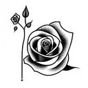 puzzle with the number 7 and roses tattoo design idea