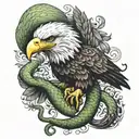 mexican eagle biting snake  tattoo design idea
