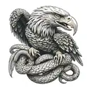 mexican eagle biting snake  tattoo design idea