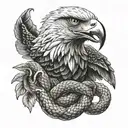 mexican eagle biting snake  tattoo design idea