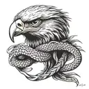 mexican eagle biting snake  tattoo design idea