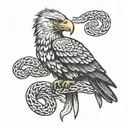 mexican eagle biting snake wrapped tattoo design idea