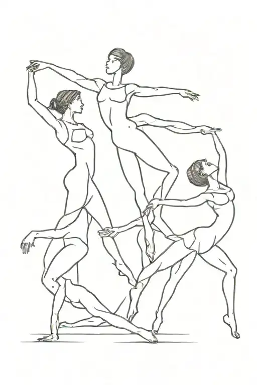 dance poses tattoo design idea