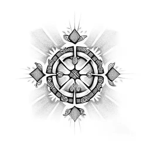 Maltese cross covered by shamrock  tattoo design idea