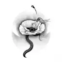 cobra wrapped around a poppy tattoo design idea