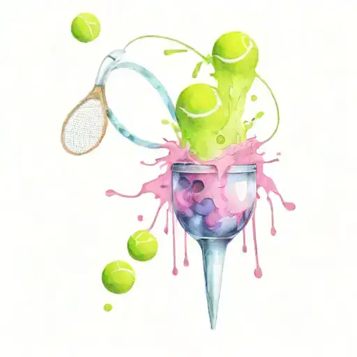 electric blender motion and padel racquet tennis balls tattoo design idea