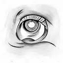 eye puzzle piece with wicked background tattoo design idea