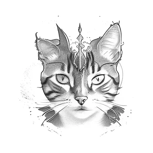 A dramatic scene from a favorite play or movie, featuring the client's favorite cat as one of the characters tattoo design idea