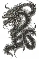 Quetzalcoatl with lightning striking tattoo design idea