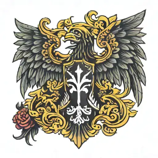 albanian double headed eagle tattoo design idea