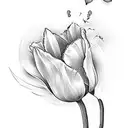 two tulips to the left of song of solomon 4:7 in a pretty cursive  tattoo design idea