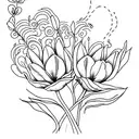 two tulips to the left of song of solomon 4:7 in a pretty cursive  tattoo design idea