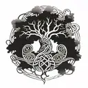 tree of life with Celtic knot tattoo design idea