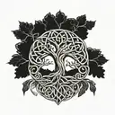 tree of life with Celtic knot tattoo design idea