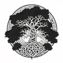 tree of life with Celtic knot tattoo design idea