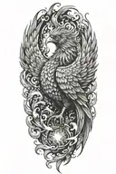 phoenix rising from the ashes tattoo design idea