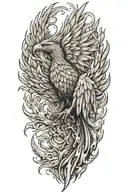 phoenix rising from the ashes tattoo design idea