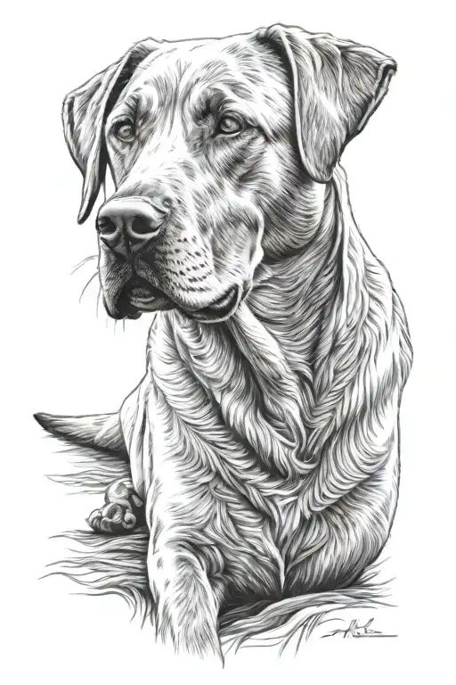 Labrador dog breed tattoo design idea