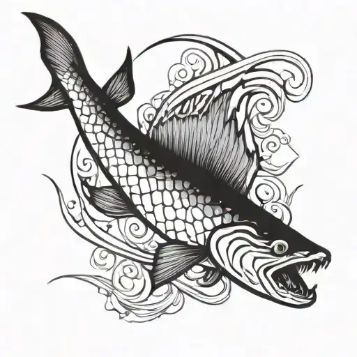 sturgeon fish  tattoo design idea
