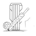 cricket bat and ball tattoo design idea