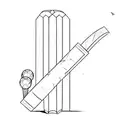 cricket bat and ball tattoo design idea