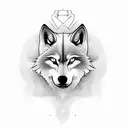 strong and lonely wolf tattoo design idea