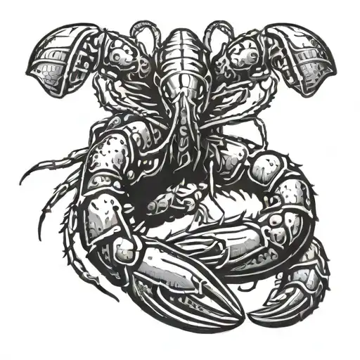 crawfish biting each other one tattoo design idea
