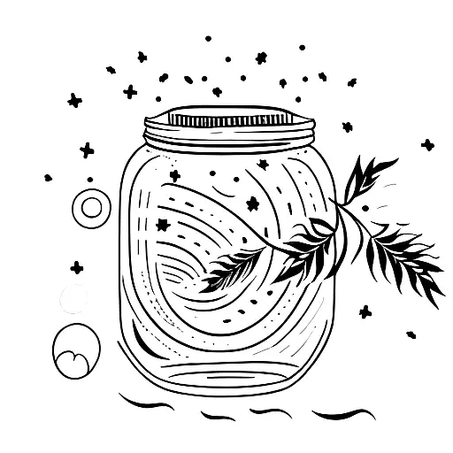 fireflies inside a mason jar tattoo design idea
