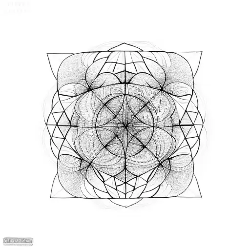 metatrons cube with defined lines  tattoo design idea