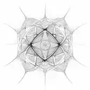 metatrons cube with fractal and intersecting lines background tattoo design idea