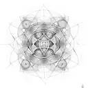 metatrons cube with fractal and intersecting lines background tattoo design idea