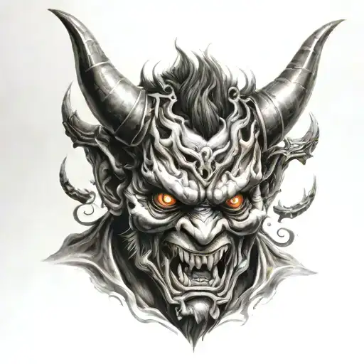 a japanese demon tattoo design idea