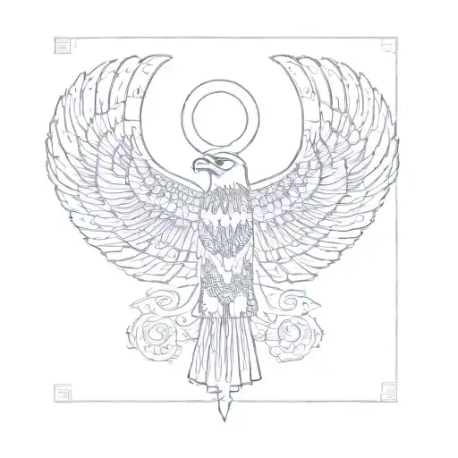 an egyptian eagle tattoo design idea