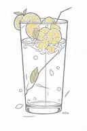 glass of gin and tonic tattoo design idea